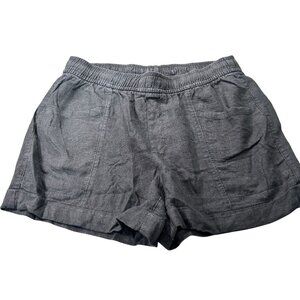 Old Navy Womens Elastic Waist Shorts S Dark Gray Linen & Viscose Blend